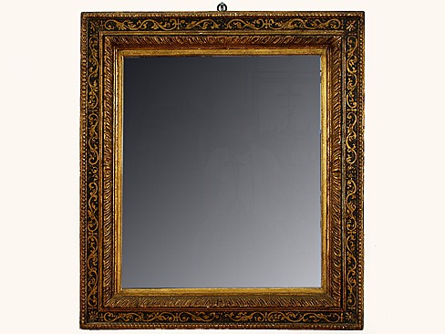 Giltwood, Painted, and Stencil Gilt Mirror