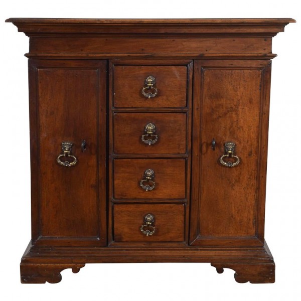 Walnut and Brass-Mounted Credenza