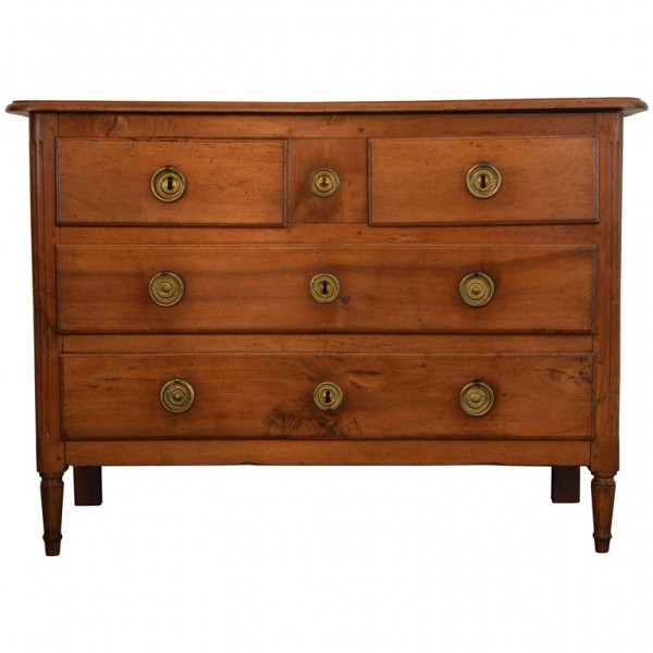 Light Walnut 4-Drawer Commode