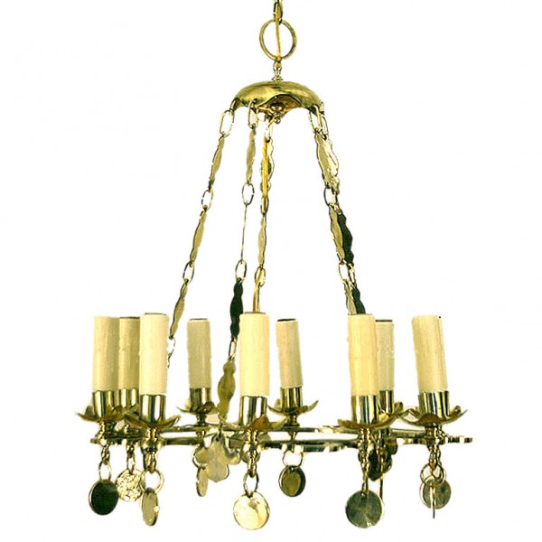 Cast Brass 10-Light Chandelier