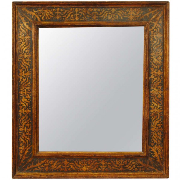 Painted and Parcel-Gilt Frame/Mirror