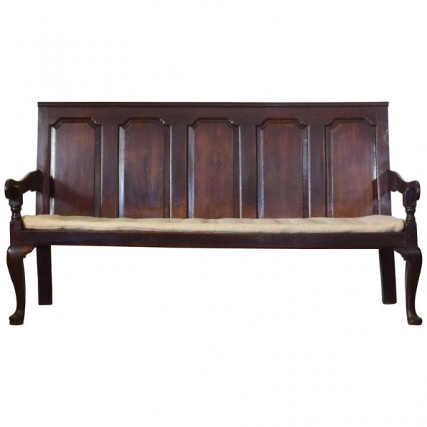 Oak Paneled Back Bench