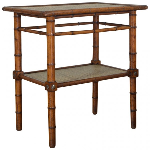 Bamboo and Seagrass 2-Tier Table