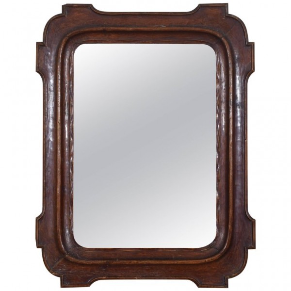 Small Carved Walnut Mirror