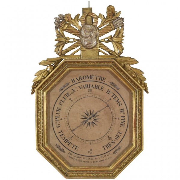 Gilt and Silver Gilt Octagonal Barometer