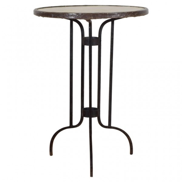 Iron and Marble-Top Bistro Table
