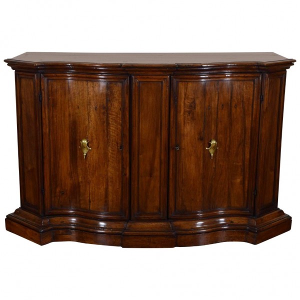 Walnut Serpentine Shaped Credenza