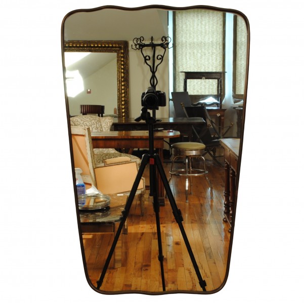 Patinated Brass Wall Mirror