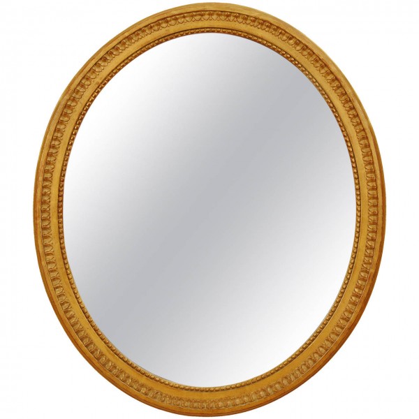 Oval Carved Giltwood Mirror 