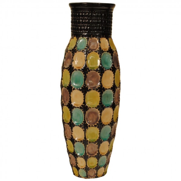 Decorative Painted and Glazed Pottery Vase