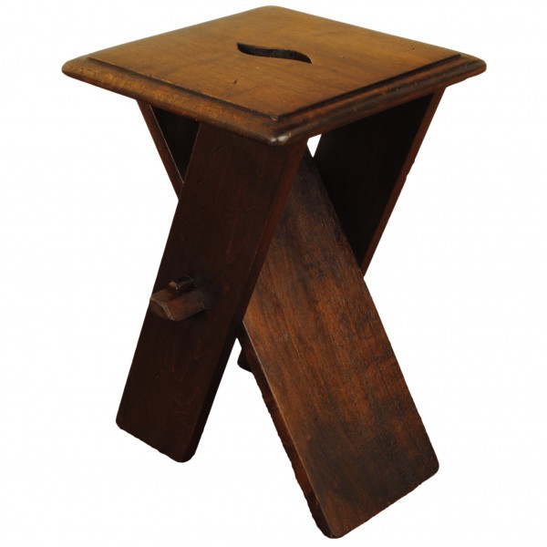 Low Walnut Sawbuck Table