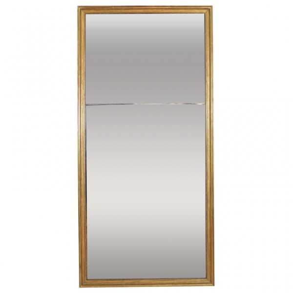 Large Giltwood and Gilt Gesso Mirror, Original 2-Piece Glass