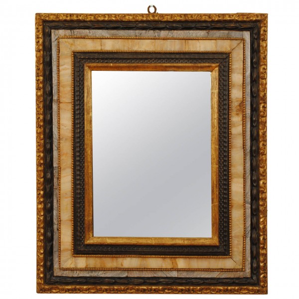 Unique Specimen Marble and Giltwood Mirror
