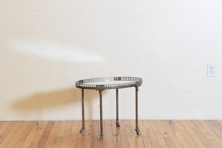 Silvered Brass Plateau on Stand