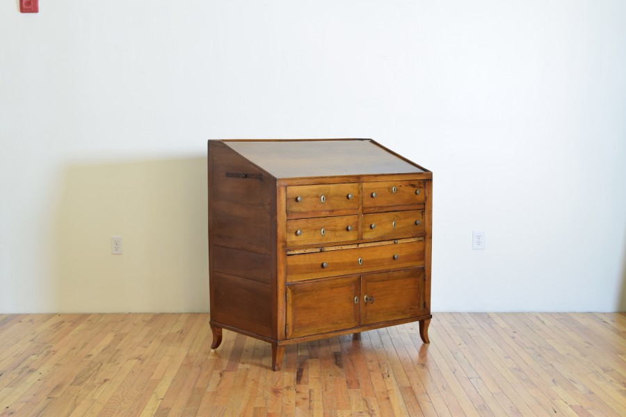 Light Walnut Architect's Desk and Cabinet