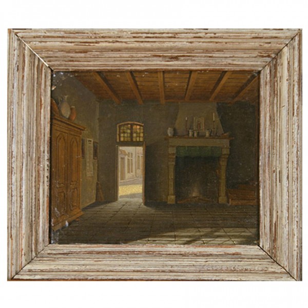 Oil on Canvas, Interior of an Early 18th C. Provincial House 