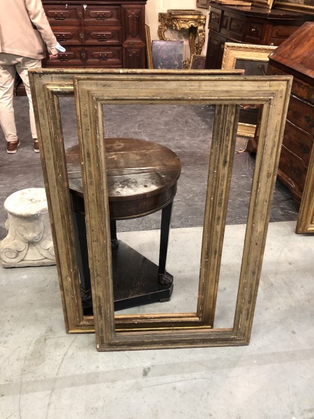 Pair of Silver Gilt Vertically Shaped Mirrors