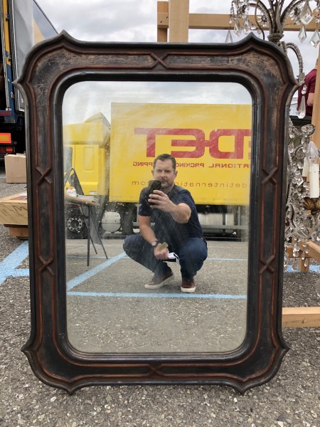 Carved Wood and Silver Gilt Mirror
