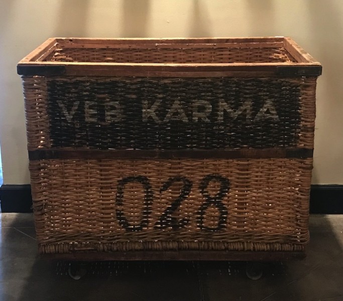 Laundry Basket on Castors with Iron Handles