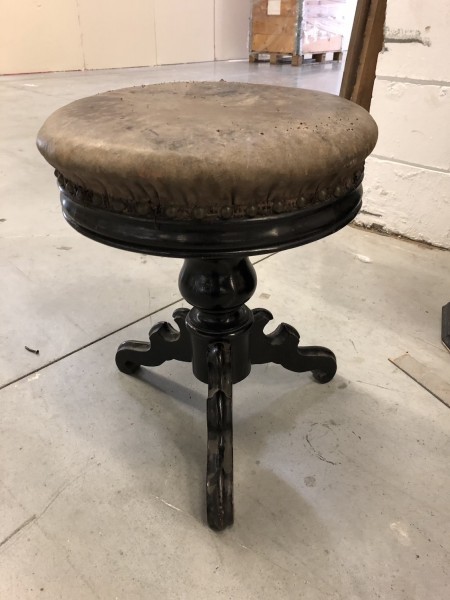 Leather Upholstered Piano Stool