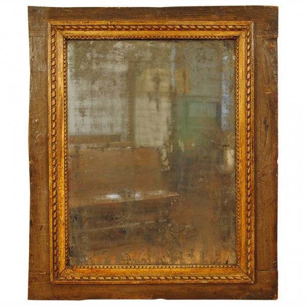 Carved Giltwood and Painted Mirror 