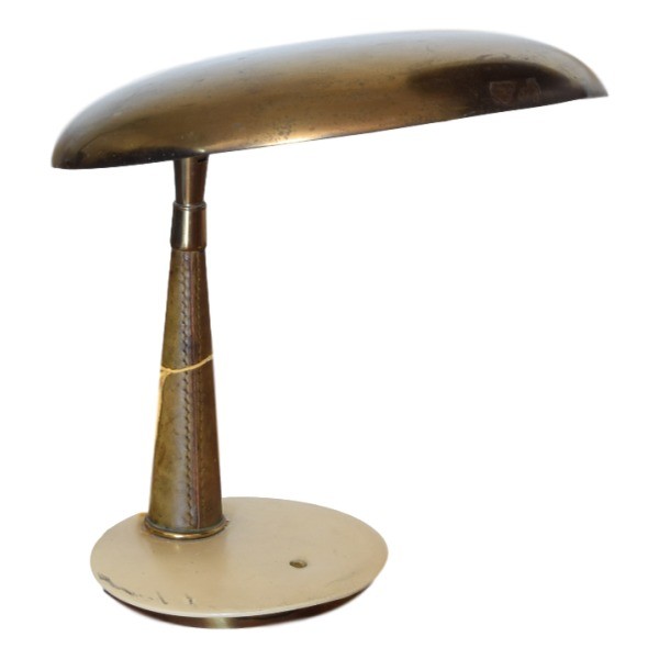 Brass and Leather Table Lamp