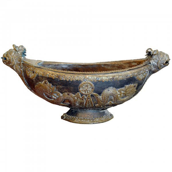 Wooden and Brass Center Piece