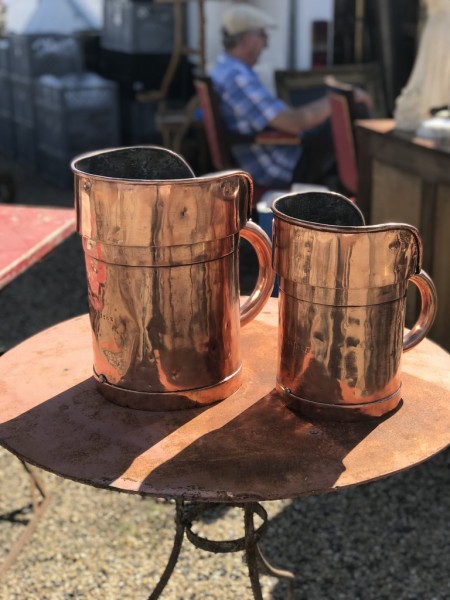 Set of 2 Copper Handled Buckets
