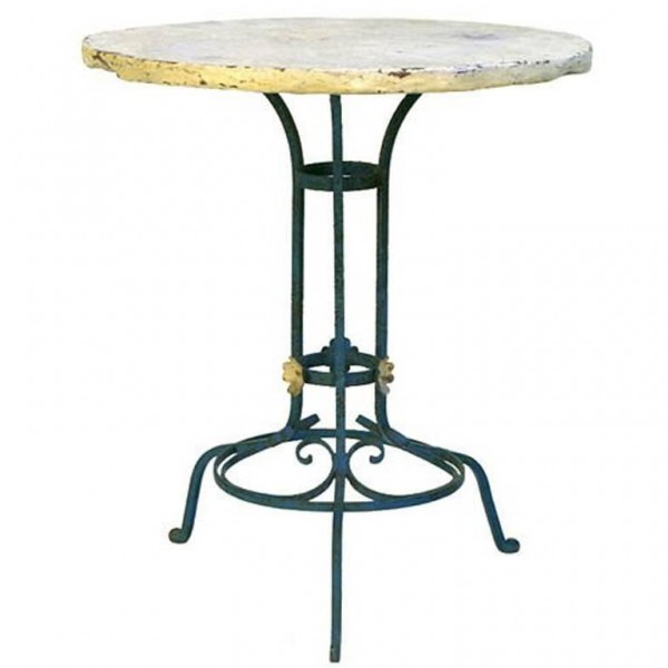 Painted Iron and Faux Terra Cotta Garden Table