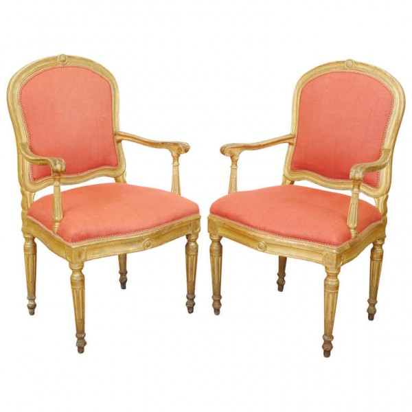 Pair of Giltwood Poltrone