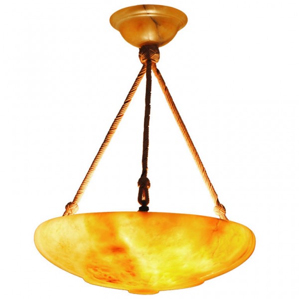 Marble Lantern with Matching Canopy and Fabric Cord