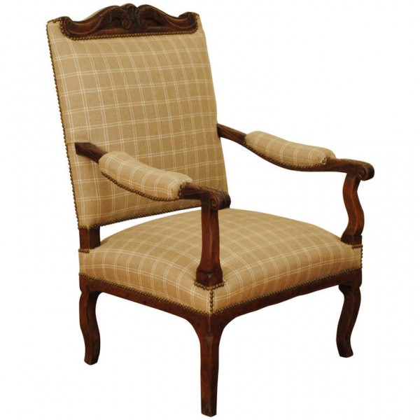 Carved Elmwood Fauteuil