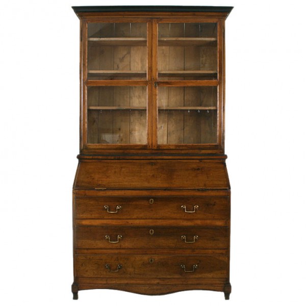 Walnut and Ebonized Secretaire