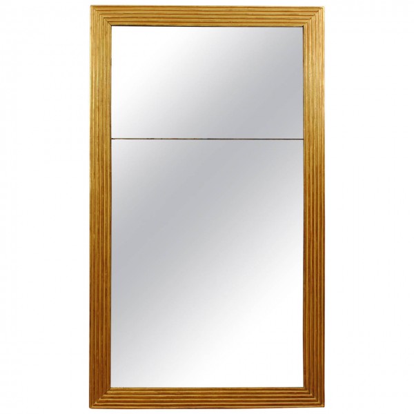 Fluted Giltwood Mirror, 2-Piece Antique Mirror Plate