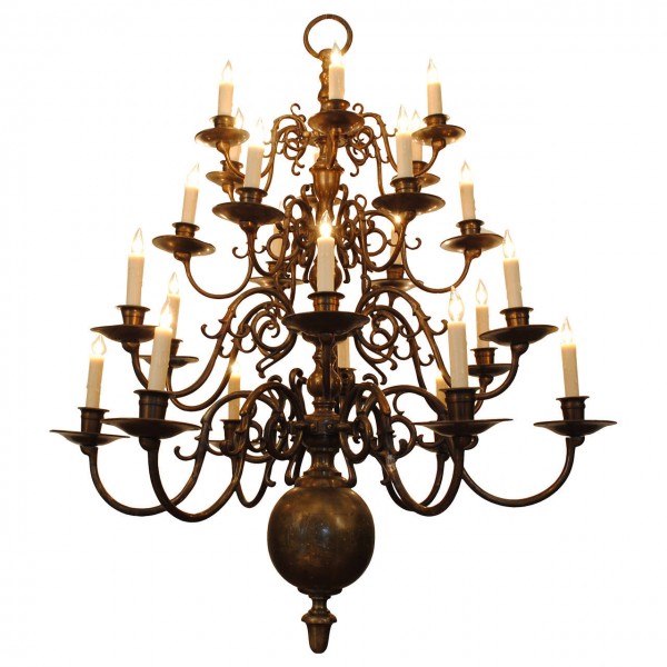 Bronze 4-Tier, 24-Light Chandelier
