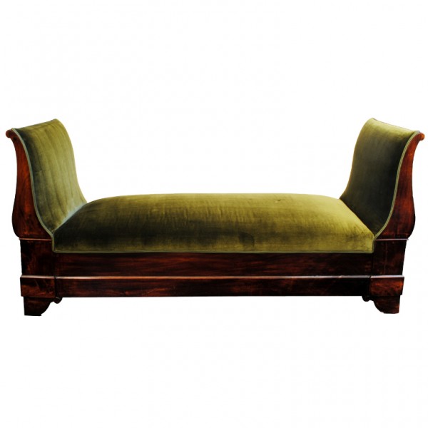 Mahogany and Upholstered Chaise Longues