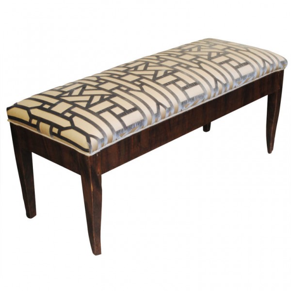 Faux Painted Upholstered Bench