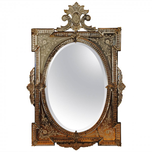 Venetian Etched Glass Mirror 