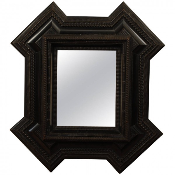Ebonized Guilloche Mirror
