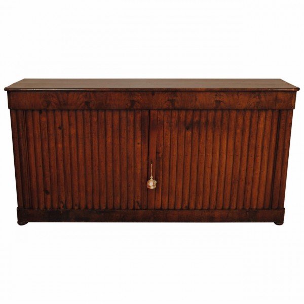 Rare Walnut Tambour Front Buffet