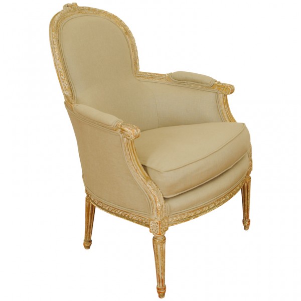 Giltwood and Painted Bergere