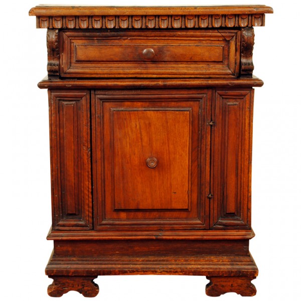 Carved and Paneled Walnut Piccolo Credenza