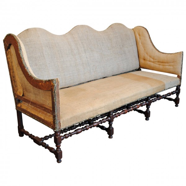 Walnut and Upholstered Canapé