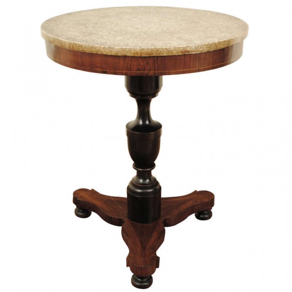 Walnut and Ebonized Center Table