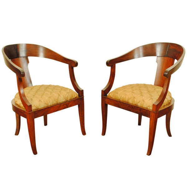 Pair of Walnut "Gondola" Chairs