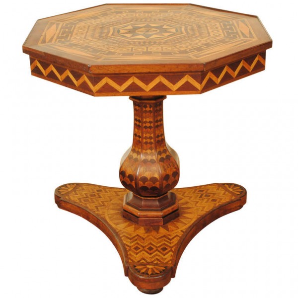 Finely Veneered Walnut Center Table