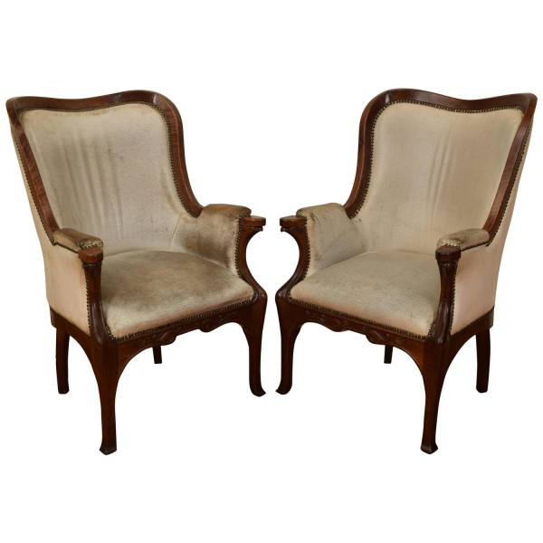 Pair of Walnut Bergeres 