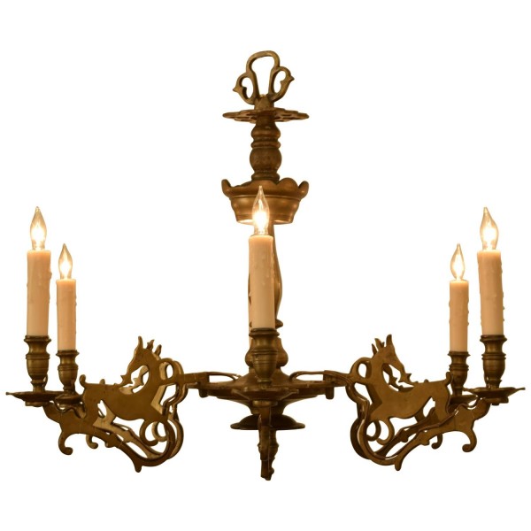 Bronze 6-Light Chandelier 