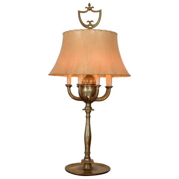 Large Bronze Table Lamp, Formerly an Oil Lamp