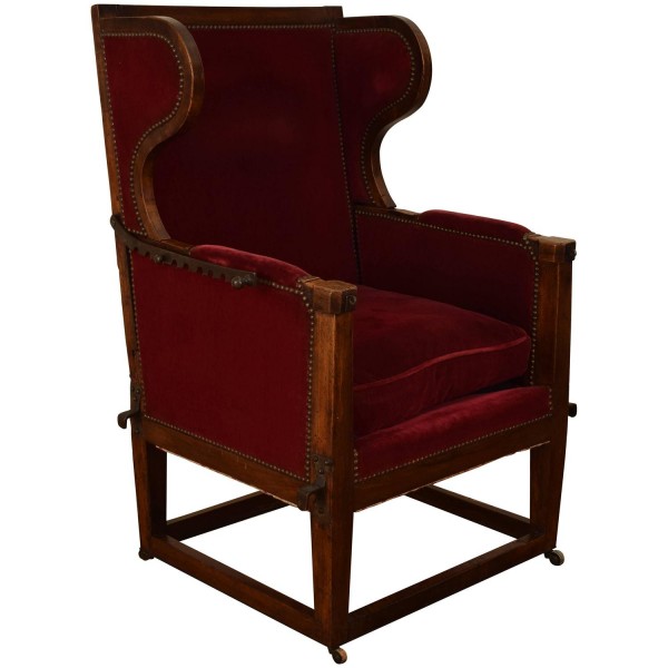 Walnut and Upholstered Reclining Bergere